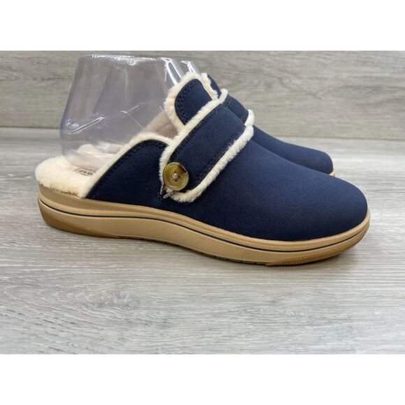 Clarks Breeze Cross Women's Mule Clog Slipper Slip-On Leather US 6 Blue Shoes - Picture 1 of 11